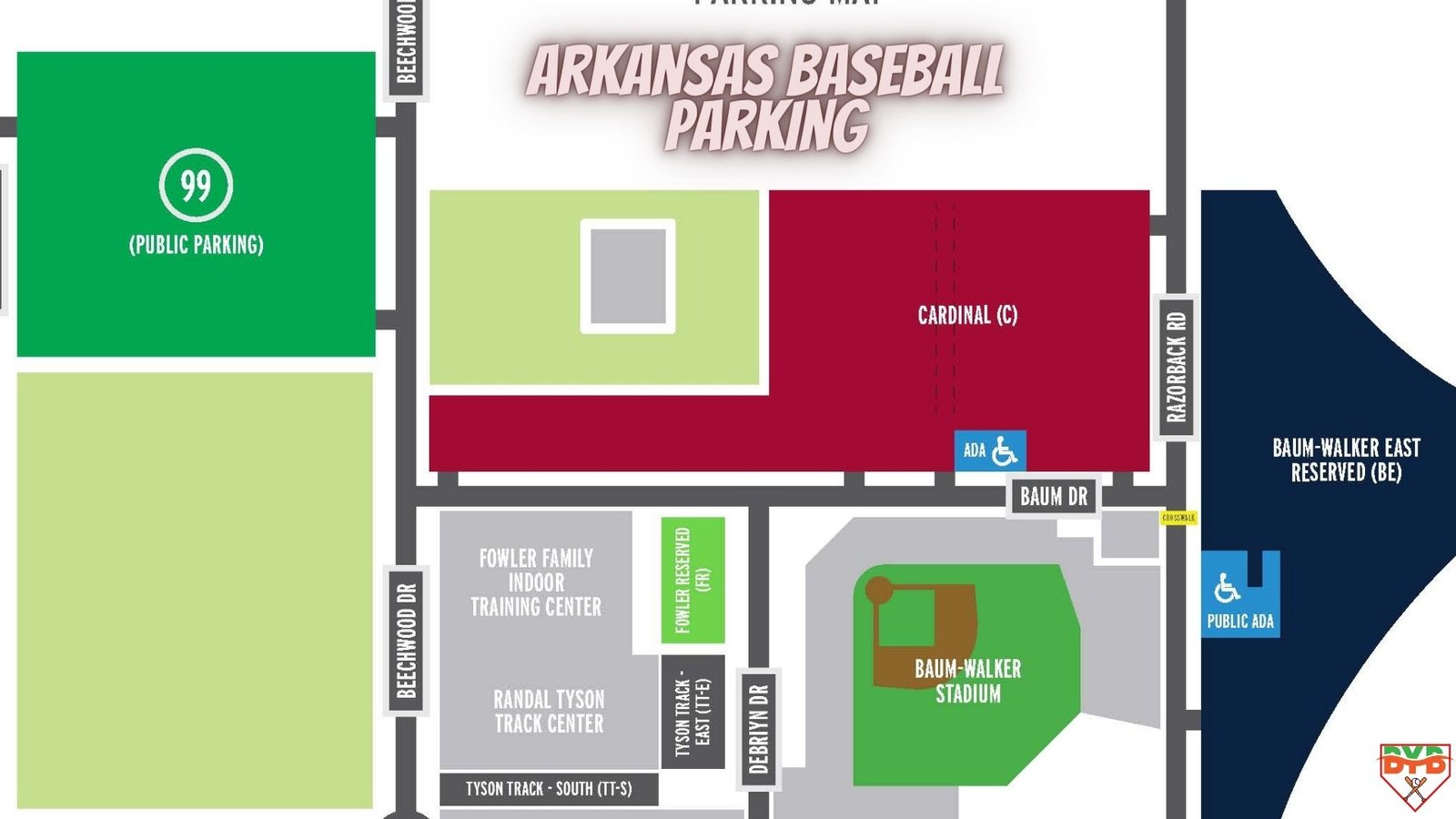 Arkansas Baseball Parking
