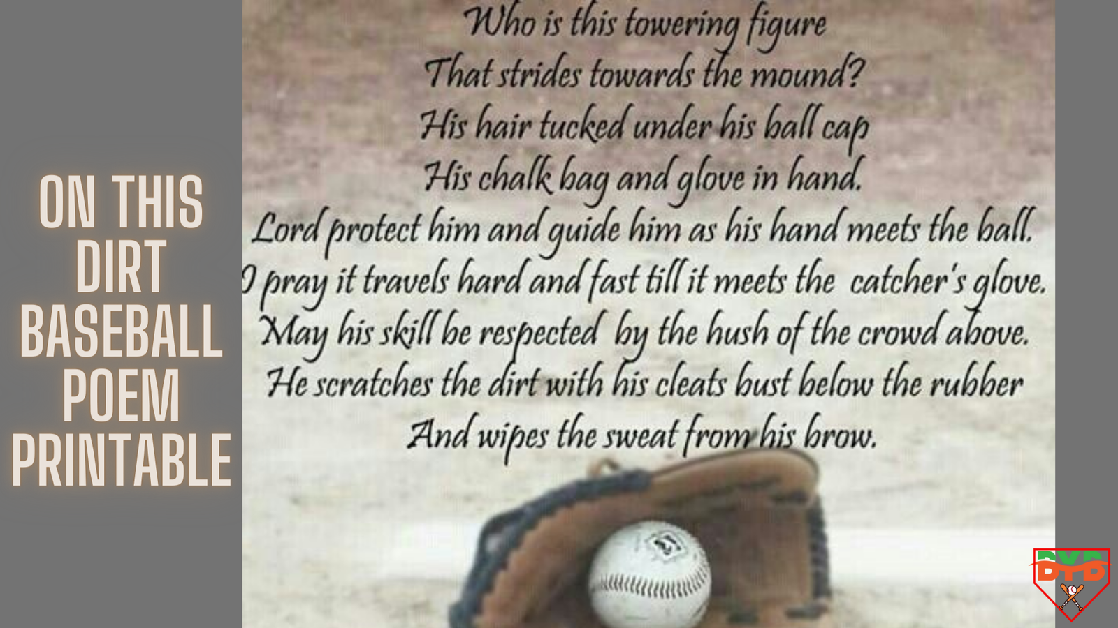 Step Up to the Plate with Our Dirt Baseball Poem Printable Belvidere