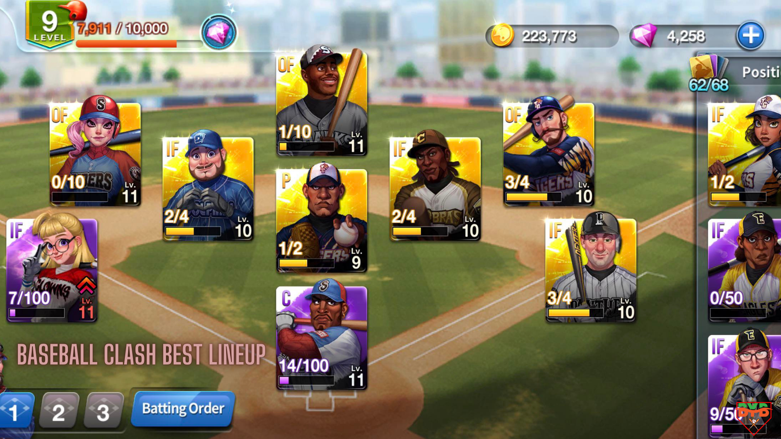 baseball clash best lineup